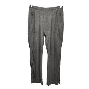 St. John Spa Gray Pull on Zippered Athleisure Yoga Straight Leg Pants Women's S